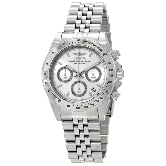FX06418B NWT Authentic Invicta Speedway Chronograph Quartz Silver Dial Men's Wat - Picture 1 of 3